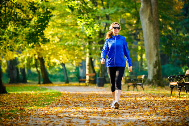 Person walking on a lakeside path